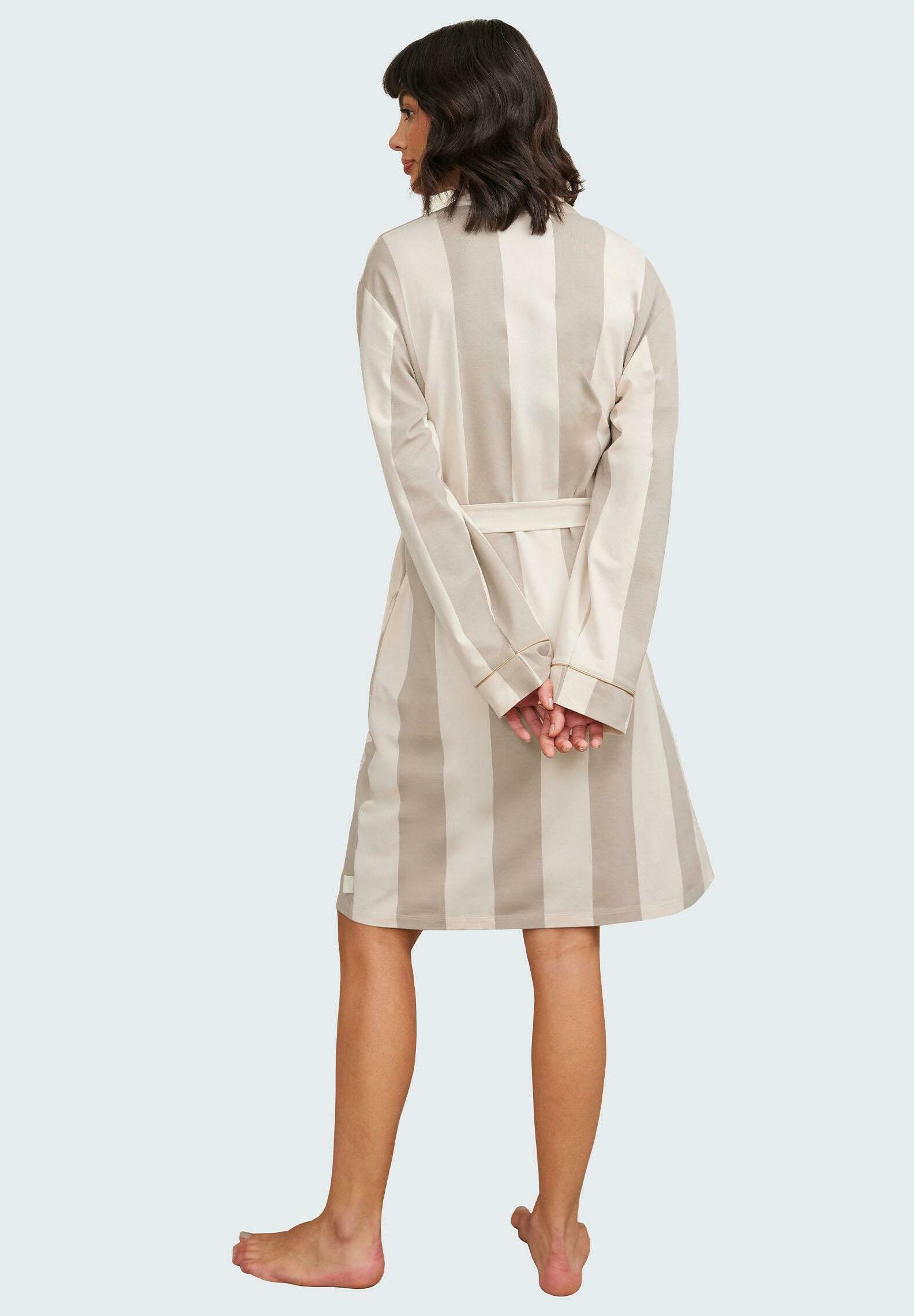 Accappatoio Donna In Morbido Cotone Crema | 95% Cotone 5% Poliestere | Leggero Con Scollo Rotondo E Cintura | Lavabile In Lavatrice