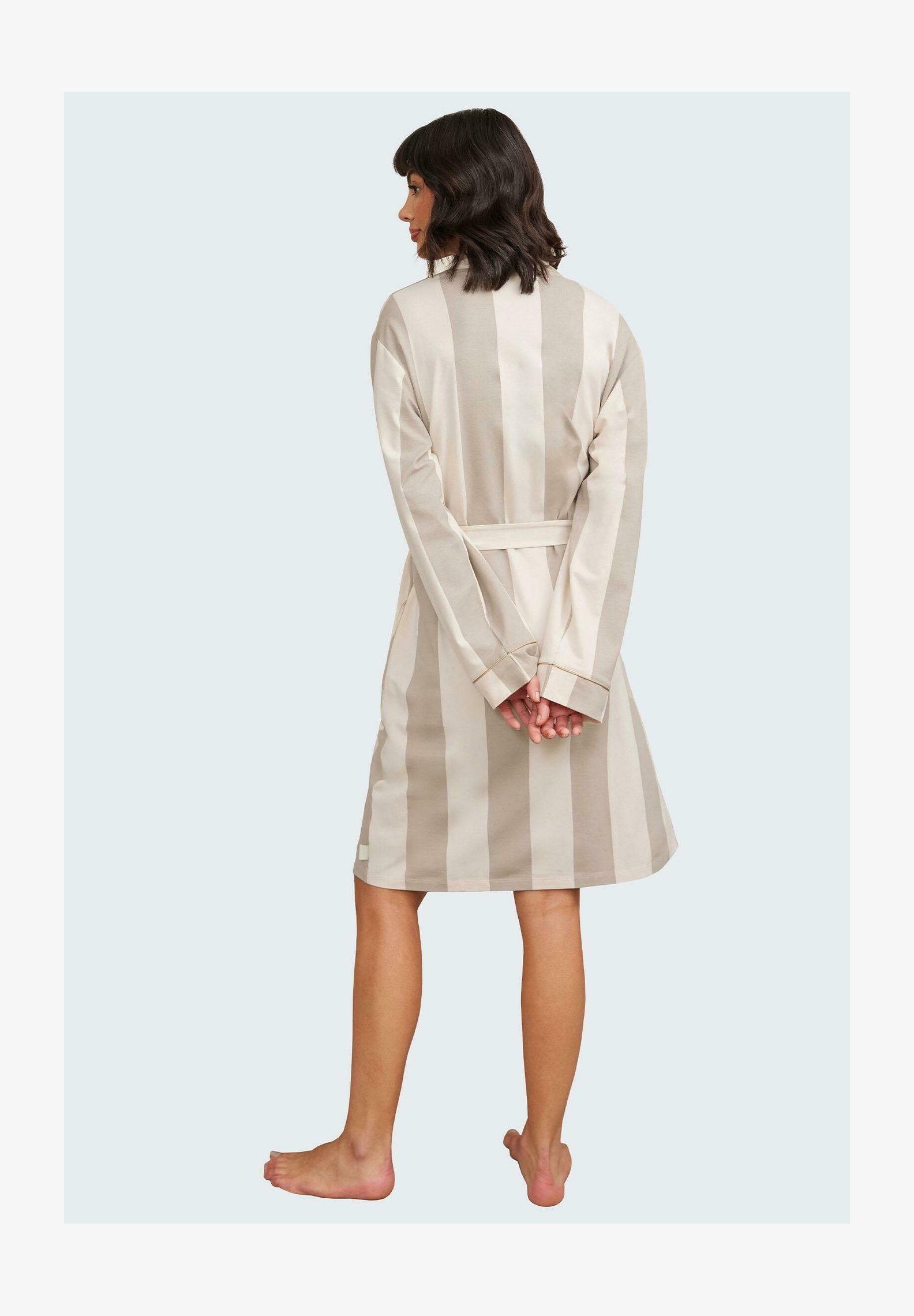 Accappatoio Donna In Morbido Cotone Crema | 95% Cotone 5% Poliestere | Leggero Con Scollo Rotondo E Cintura | Lavabile In Lavatrice