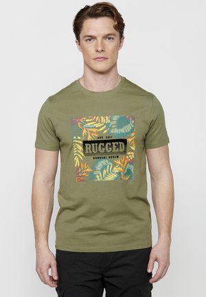 Koroshi SHORT SLEEVE - Print T-shirt - kaki   khaki