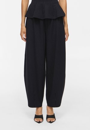 VILA, VIMASTRIBA 7/8 HW BARREL PANTS/BFS/RC/1 - Bukser - black beauty