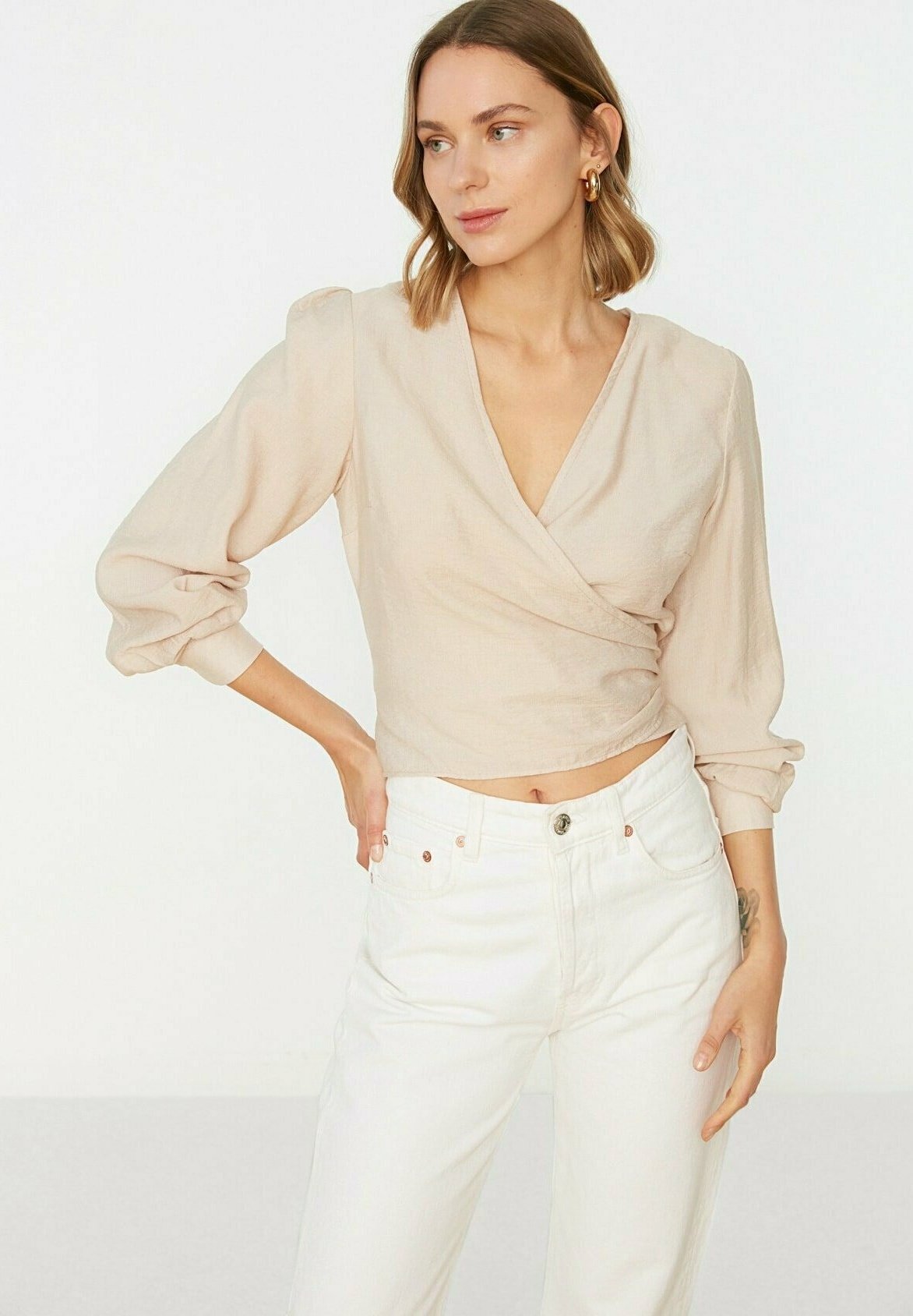 Blusa - beige -