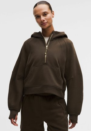 HALF-ZIP - Felpa con cappuccio - walnut crunch gold