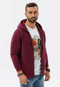 Ombre WITH PRINTS  - Sudadera con cremallera - burgundy