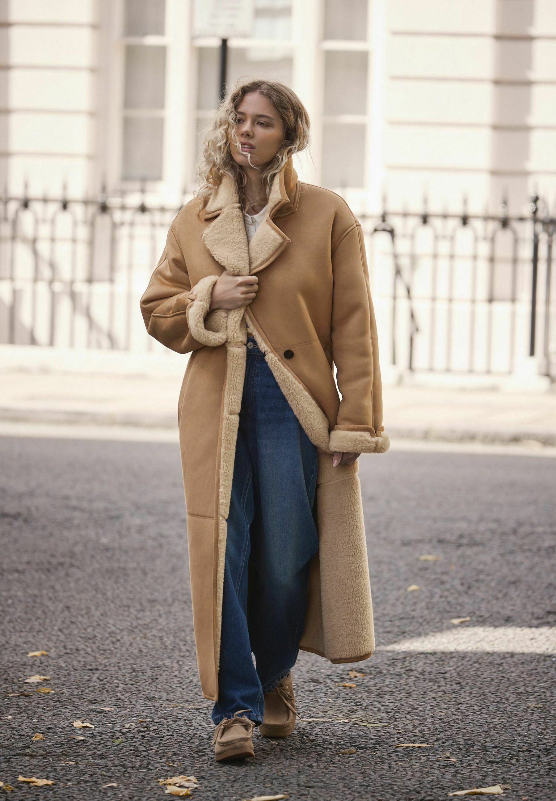 Next SHEARLING MAXI - Žieminis paltas - tan/brown/gelsvai ruda