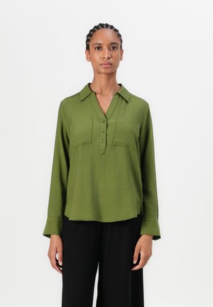 TOM TAILOR BLOUSE STRUCTURED SOLID - Bluse - deep ivy green