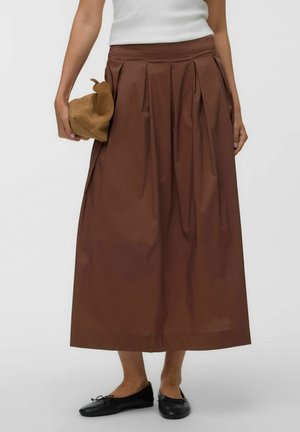 Vero Moda VMLOTUS PLEAT SKIRT WVN NOOS - Plisovaná sukně - cocoa brown