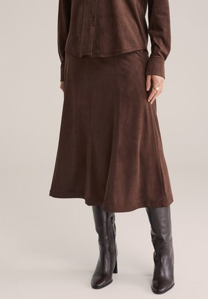 sukňa v tvare A - dark brown