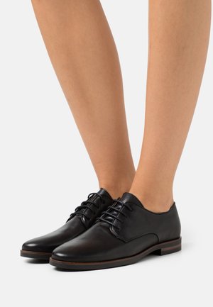 LEATHER - Veterschoenen - black