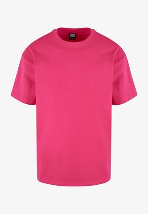 Lys pink bomulds T-shirt, korte ærmer, rund halsudskæring, afslappet pasform, glat tekstur, ingen synlige mønstre eller detaljer.
