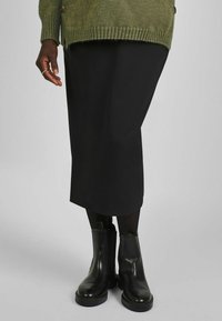 MATERNITY DRAWSTRING MIDI - Fustă tip creion - black