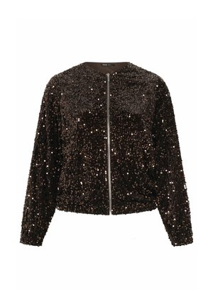 Yours Clothing, PLUS SIZE BOMBER JACKETS - Blouson Bomber - dark brown