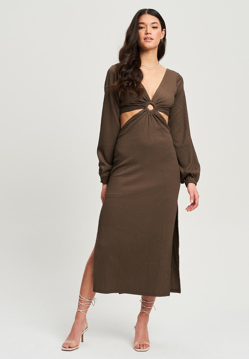 Maufa Mini Jurk in Jersey Bittere Chocolade