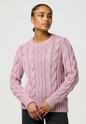 Wrangler LONG SLEEVE CABLE CREW - REGULAR FIT - Strickpullover - keepsake lilac