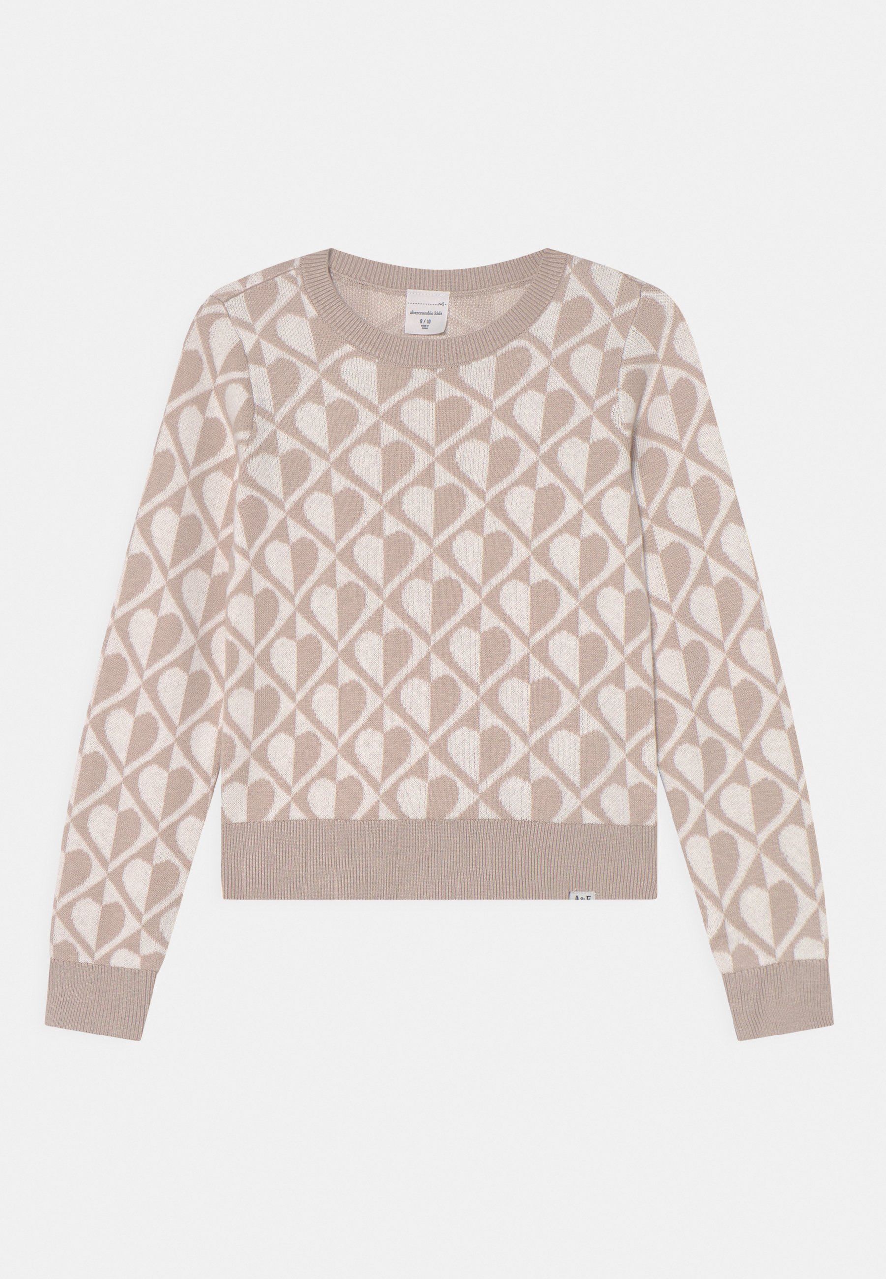 Girls Abercrombie \u0026 Fitch Pattern Crew Neck Jumper - Cream