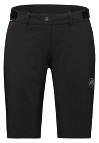 Svarta shorts i ett mjukt och lätt material. Har knappstängning, bälteshällor och en subtil logotyp på nedre vänstra benet.