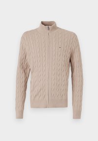 CLASSIC CABLE ZIP THROUGH - Jopica - coastal taupe
