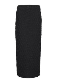 ROZERINGZ LONG - Denimnederdele - dark black wash