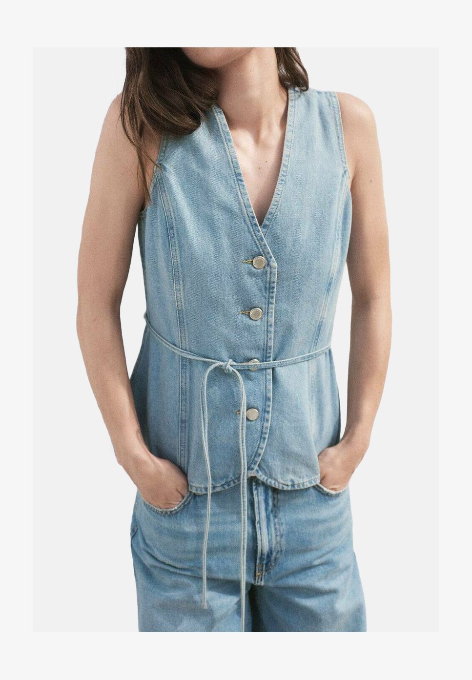 FindThy Gilet Denim Donna Oversize Vintage - Taglia XL, Nero, Con Bottoni E Tasconi, Stile Y2K