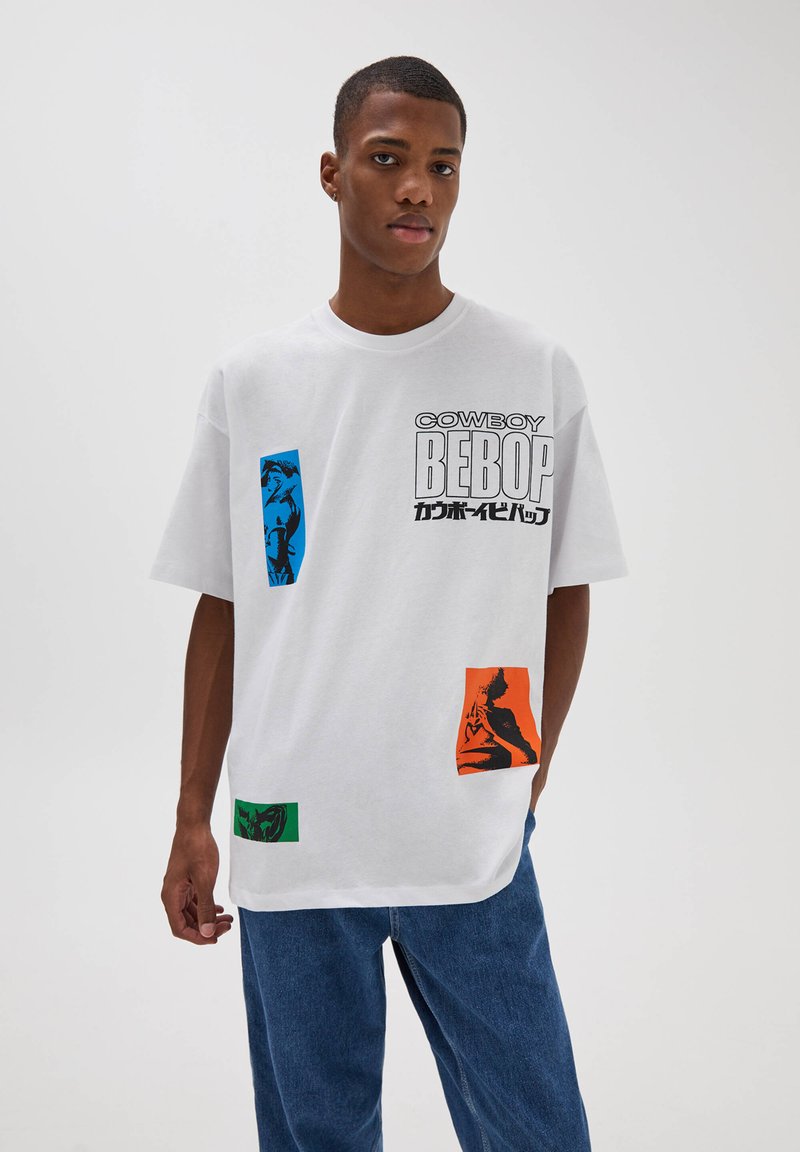 PULL&BEAR COWBOY BEBOP TShirt print white/weiß Zalando.at