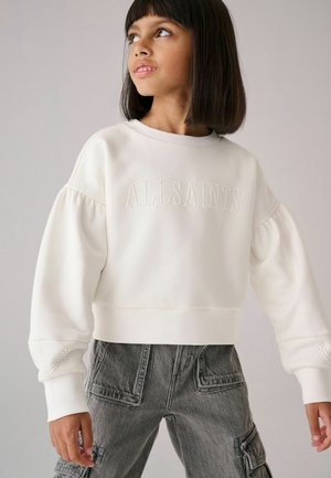 REGULAR FIT - PEARL EMBELLISHED CREW - Sweatshirt - chalk white