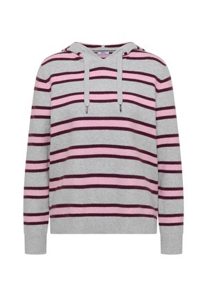 Cecil, LANGARM PULLOVER MIT KAPUZE UND STREIFEN - Hoodie - light grey melange