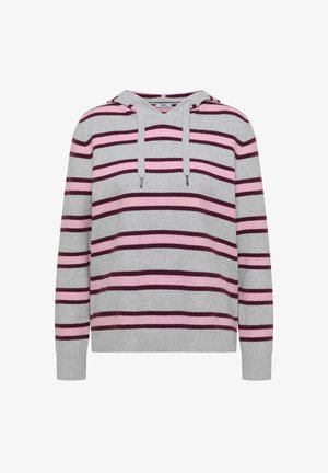 Cecil, LANGARM PULLOVER MIT KAPUZE UND STREIFEN - Hoodie - light grey melange