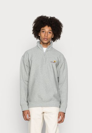 HALF ZIP AMERICAN SCRIPT - Sudadera - grey heather