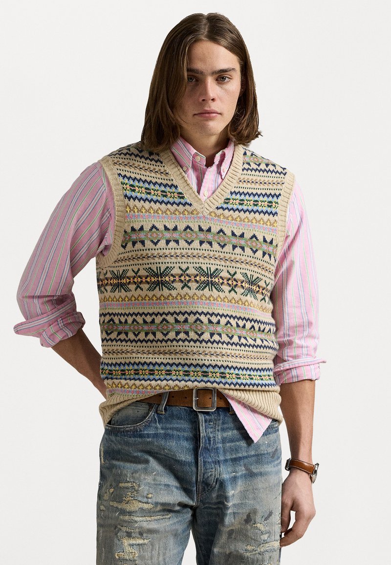 Polo Ralph Lauren - COTTON CASHMRE SLEEVELESS VEST - Jumper - multi-coloured, Enlarge