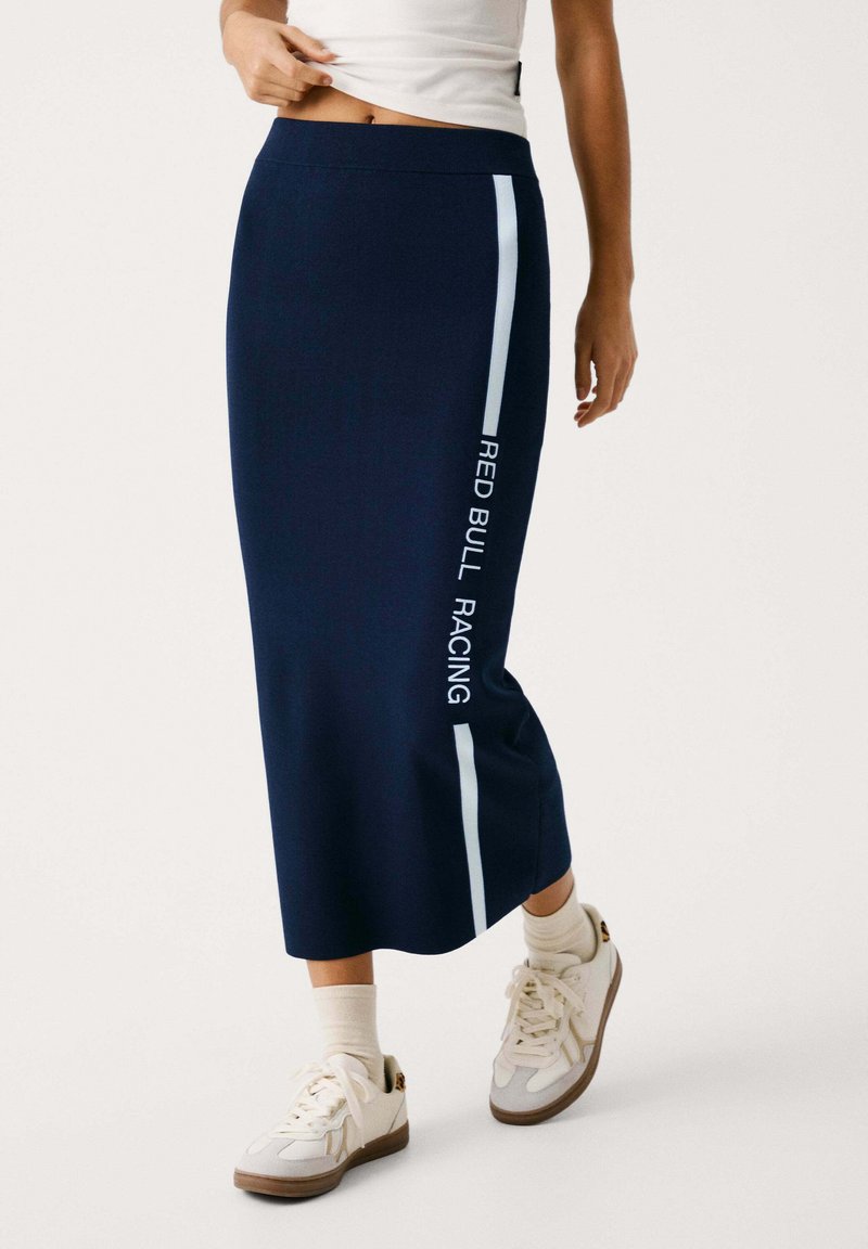 Red Bull Racing x Pepe Jeans - RACE STRIPE  - Pencil skirt - dulwich blue, Enlarge