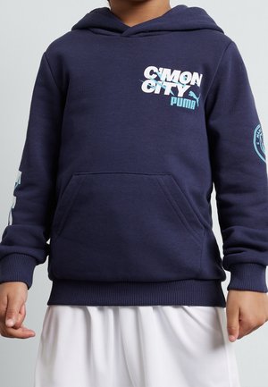 MANCHESTER CITY HOODY JR UNISEX - Klubové oblečení - navy/white