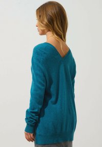 Authentic Cashmere COL V DEVANT ET DOS - Stickad tröja - mottled duck