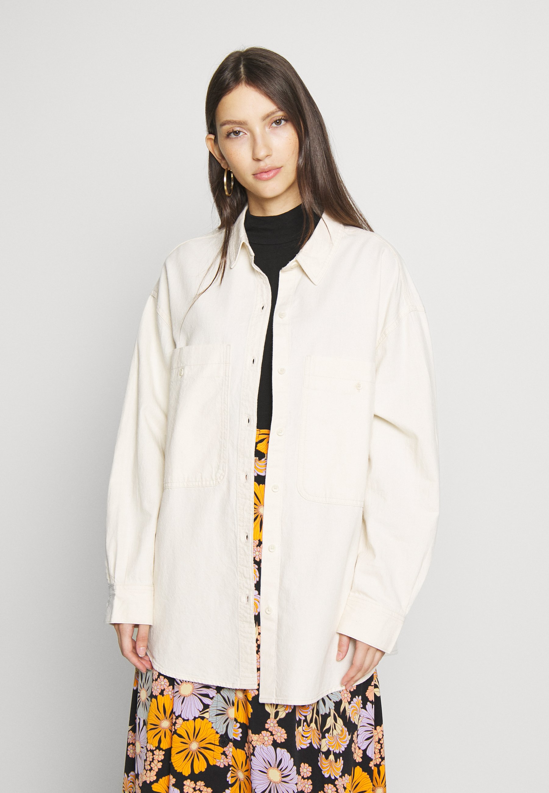 Monki Button-down blouse - white light 