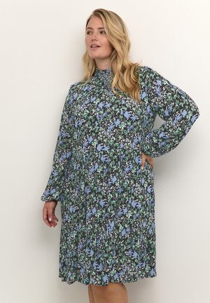 Kaffe Curve MIANA AMI  - Day dress - blue green flower print