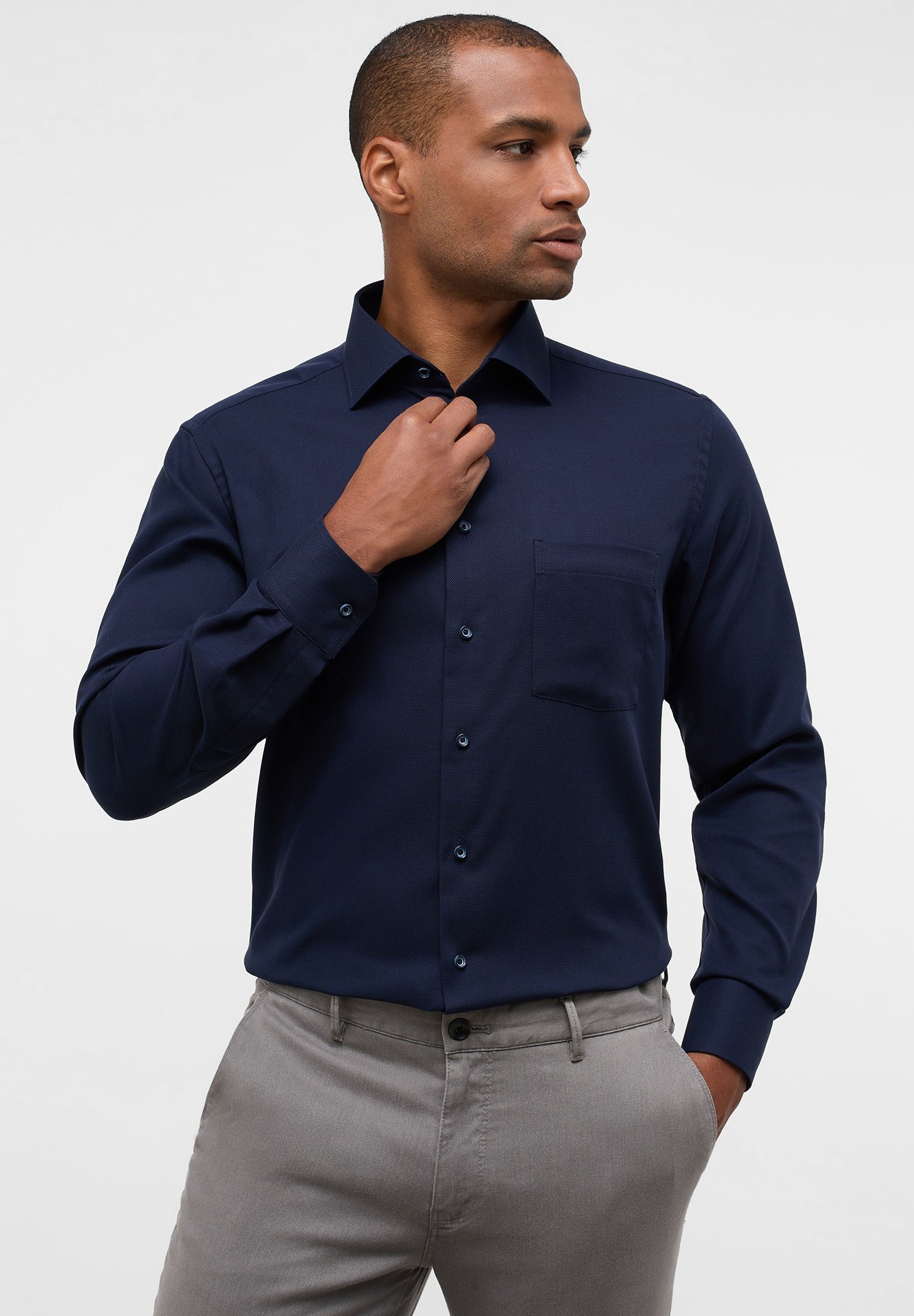 ETERNA Langarmhemd Modern Fit – Aus Dynamic Cotton Mit Stretch, Bügelfrei & Tailliert