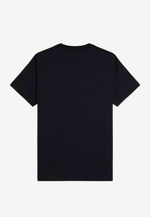 T-shirt in cotone nero con maniche corte, collo rotondo e texture liscia. Design semplice, senza motivi o decorazioni.