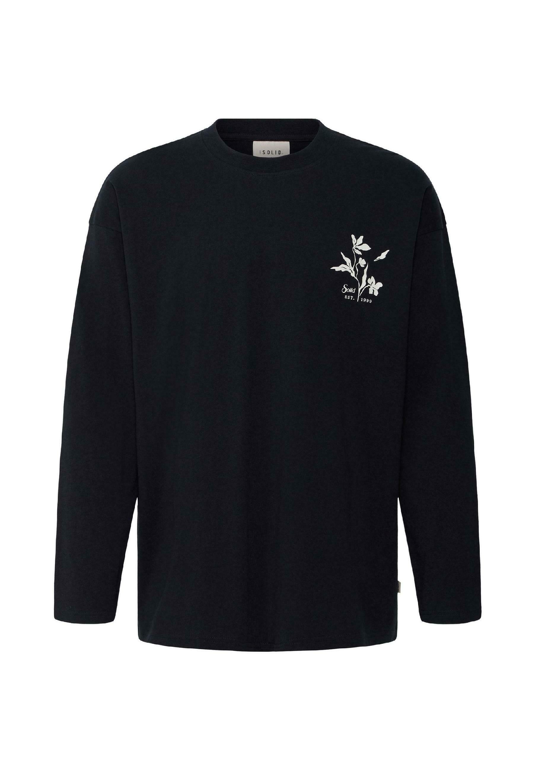 Solid SDAMON BACKPRINT OVERSIZED - Long sleeved top - true black