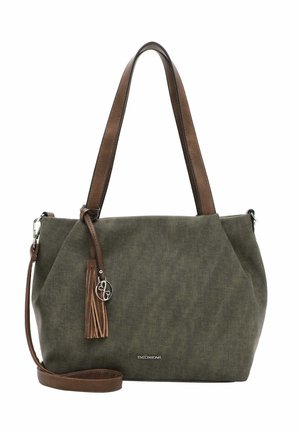 ELKE - Handbag - oliv cognac