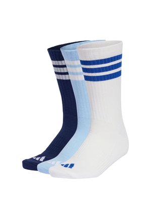 STRIPES CUSHIONED CREW 3 PAIR PACK - Športové ponožky - dark blue/white glow/blue