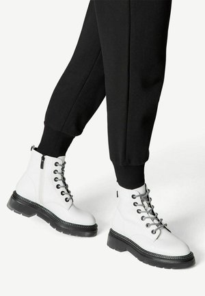 Stivaletti con plateau - white/black
