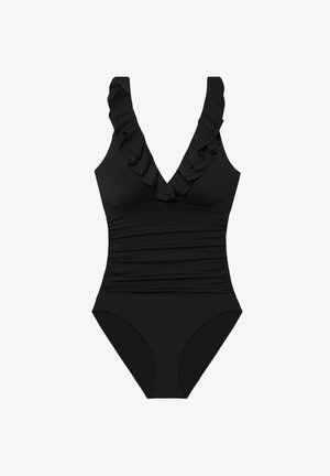 Lauren Ralph Lauren, RUFFLE SURPLICE UW 1PC - Μαγιό - black