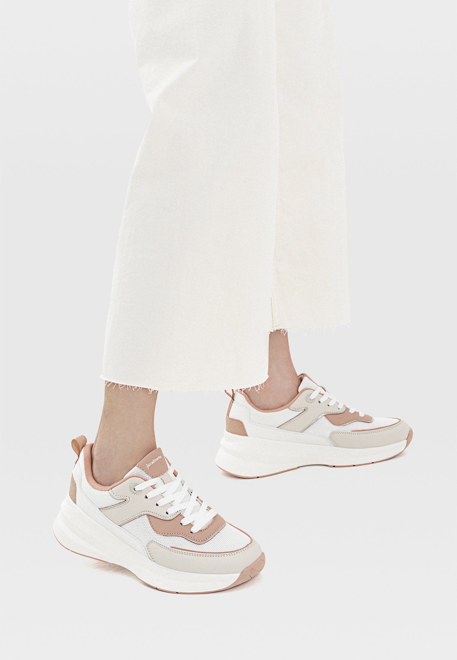 stradivarius white trainers