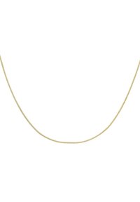 Gouden ketting met een gladde, fijne schakeling. Het is slank, flexibel en heeft een gepolijste afwerking.