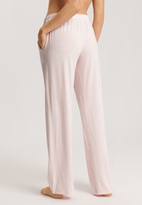 Lichtroze, relaxed-fit broek met een elastische tailleband en zijzakken, met een zachte textuur en een recht pijpdesign.