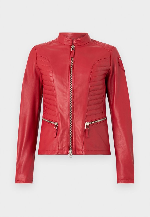 BARBARA - Leather jacket - rosso sangue2