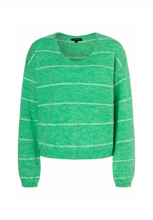 V-NECK  STRIPES - Jumper - grãn