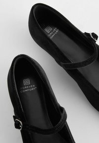Next WIDE FIT FOREVER COMFORT SQUARE TOE MARY JANE - Baletkurpes ar siksniņu ap potīti - black chrome
