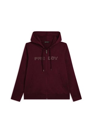 ZIP WITH LOGOED BAND - Felpa con zip - bordeaux