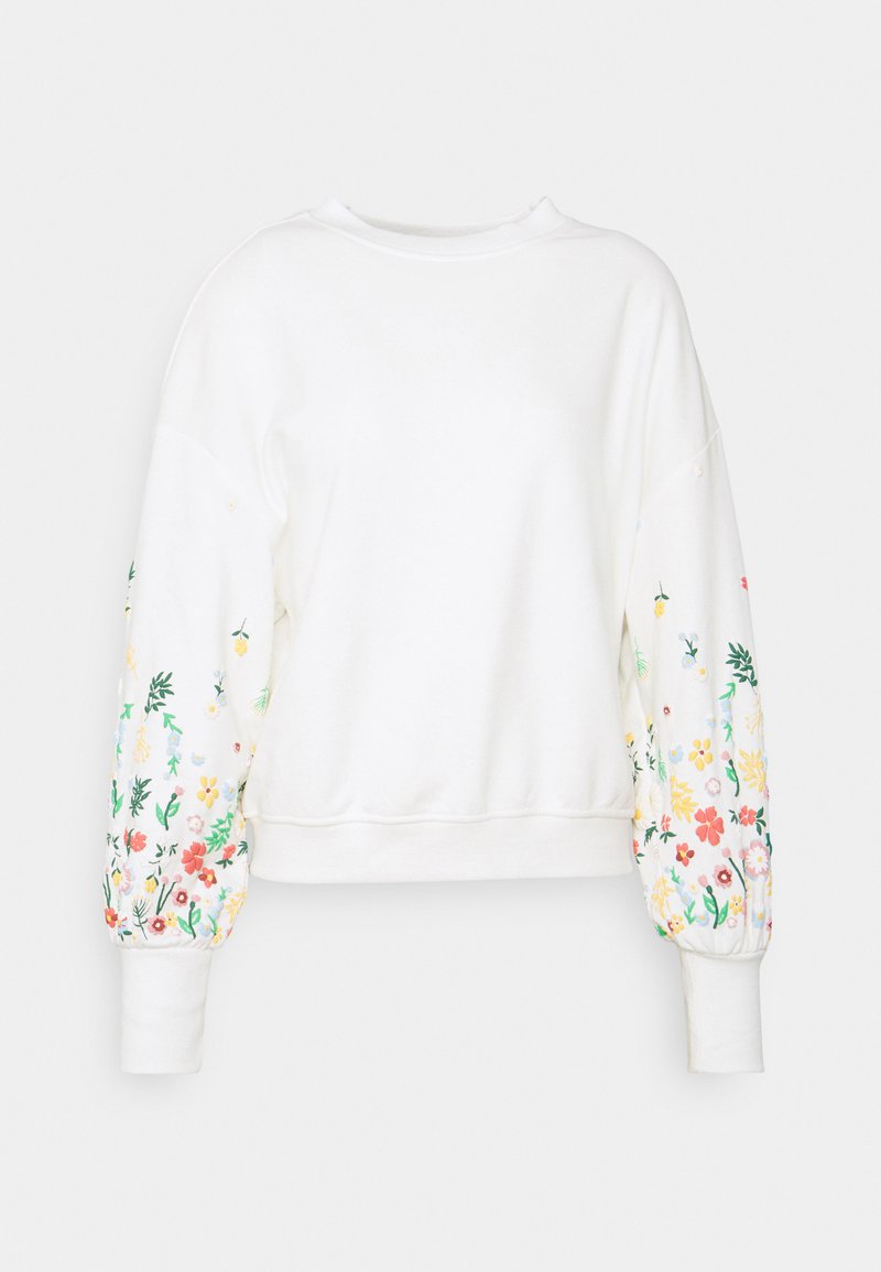 ONLY ONLBROOKE O NECK FLOWER - Sweatshirt - cloud dancer/beige -  Zalando.co.uk