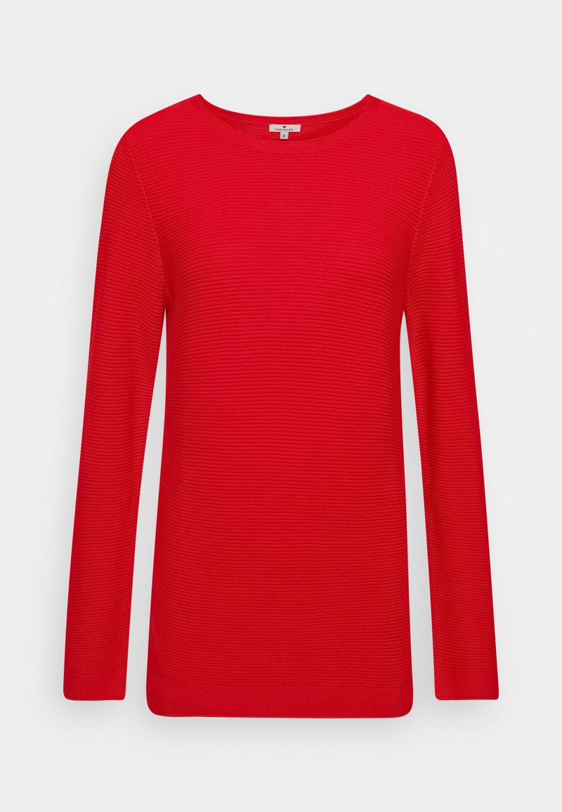 TOM TAILOR NEW OTTOMAN - Striktrøje - strong red