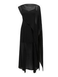 HONEY SHEER CAPE MAXI DRESS - Vestito elegante - black